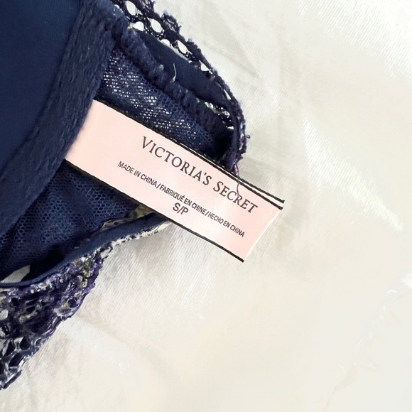 Victoria's Secret Racerback Bralette Lace Bra Small Blue Multicolor - Picture 2 of 4